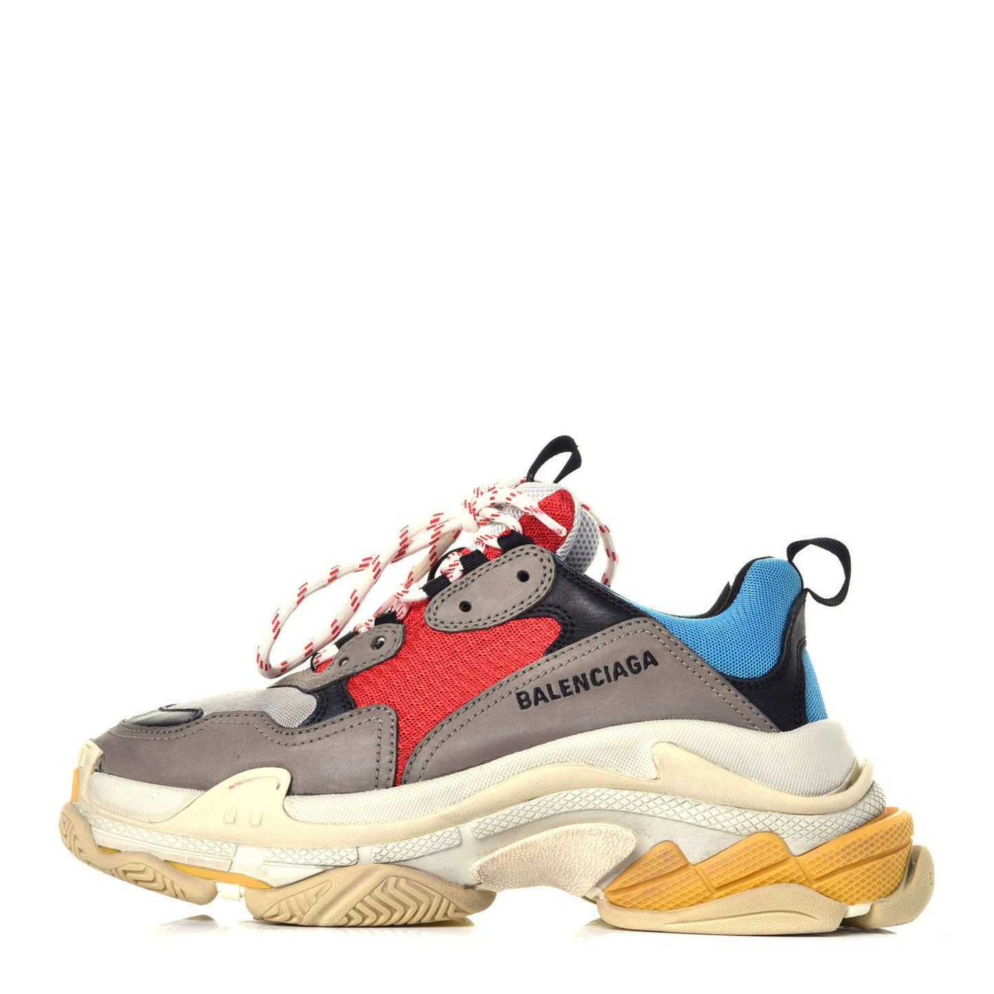 Mesh Nubuck Mens Triple S Sneakers 39 Bleu Gris Rouge