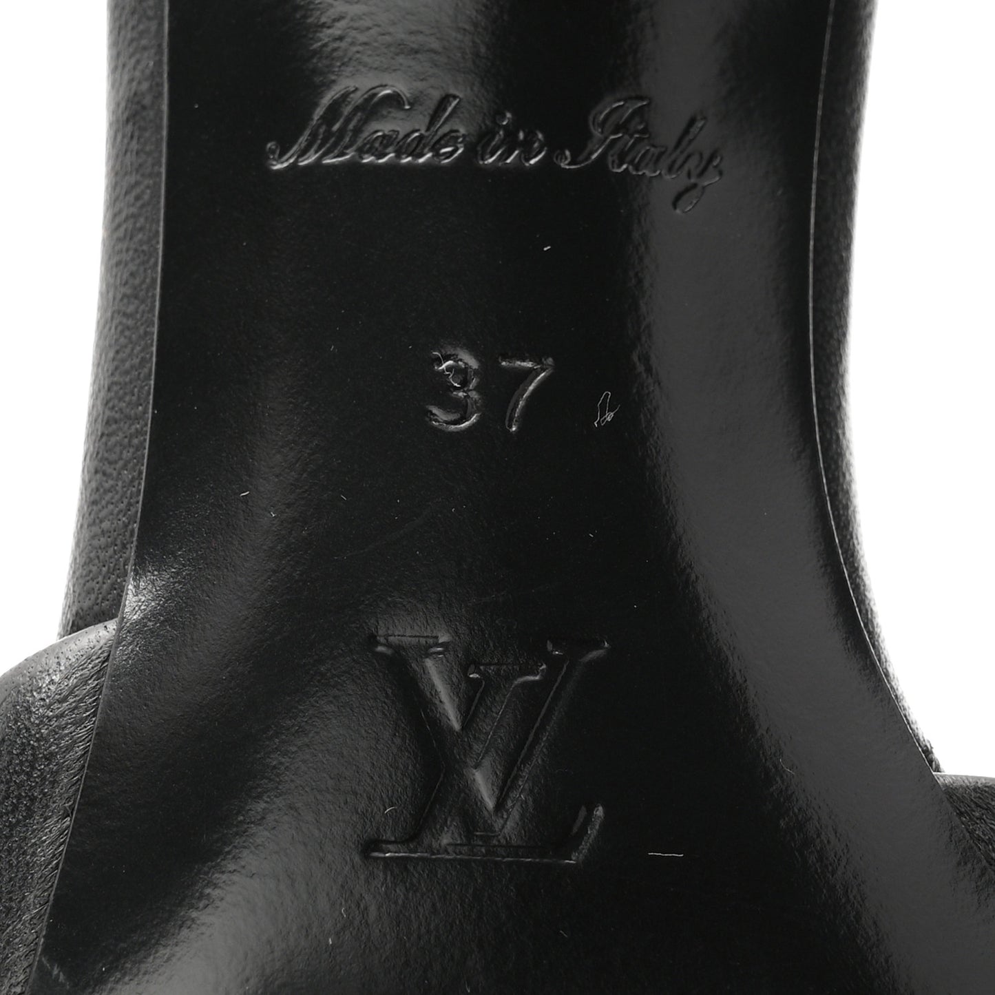 Lambskin Embossed Monogram Revival Mid Heel Mules 37 Black