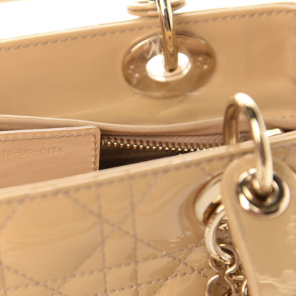 Christian Dior Patent Cannage Medium Lady Dior Beige 9 of 10