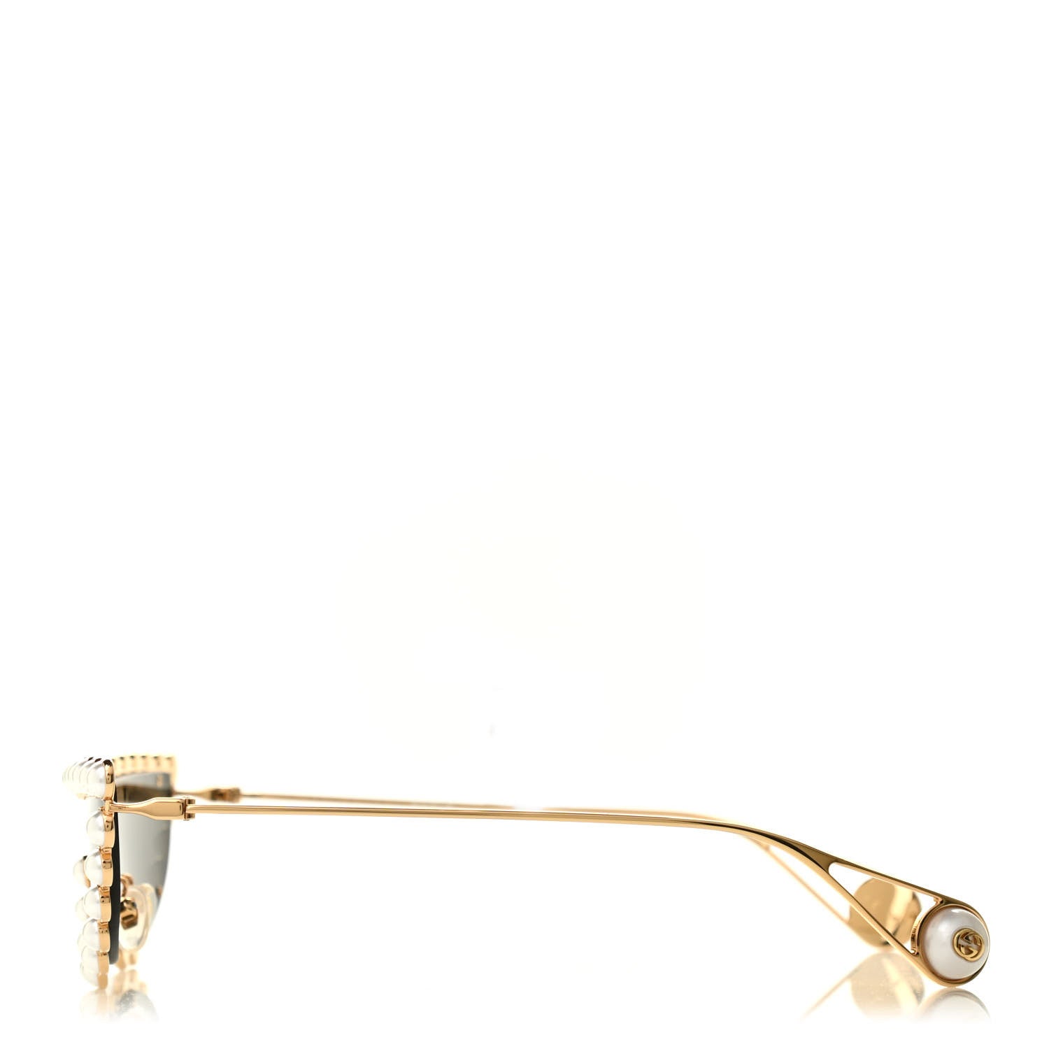 Gucci Metal Pearl Cat Eye Sunglasses GG0364S Gold 3 of 7