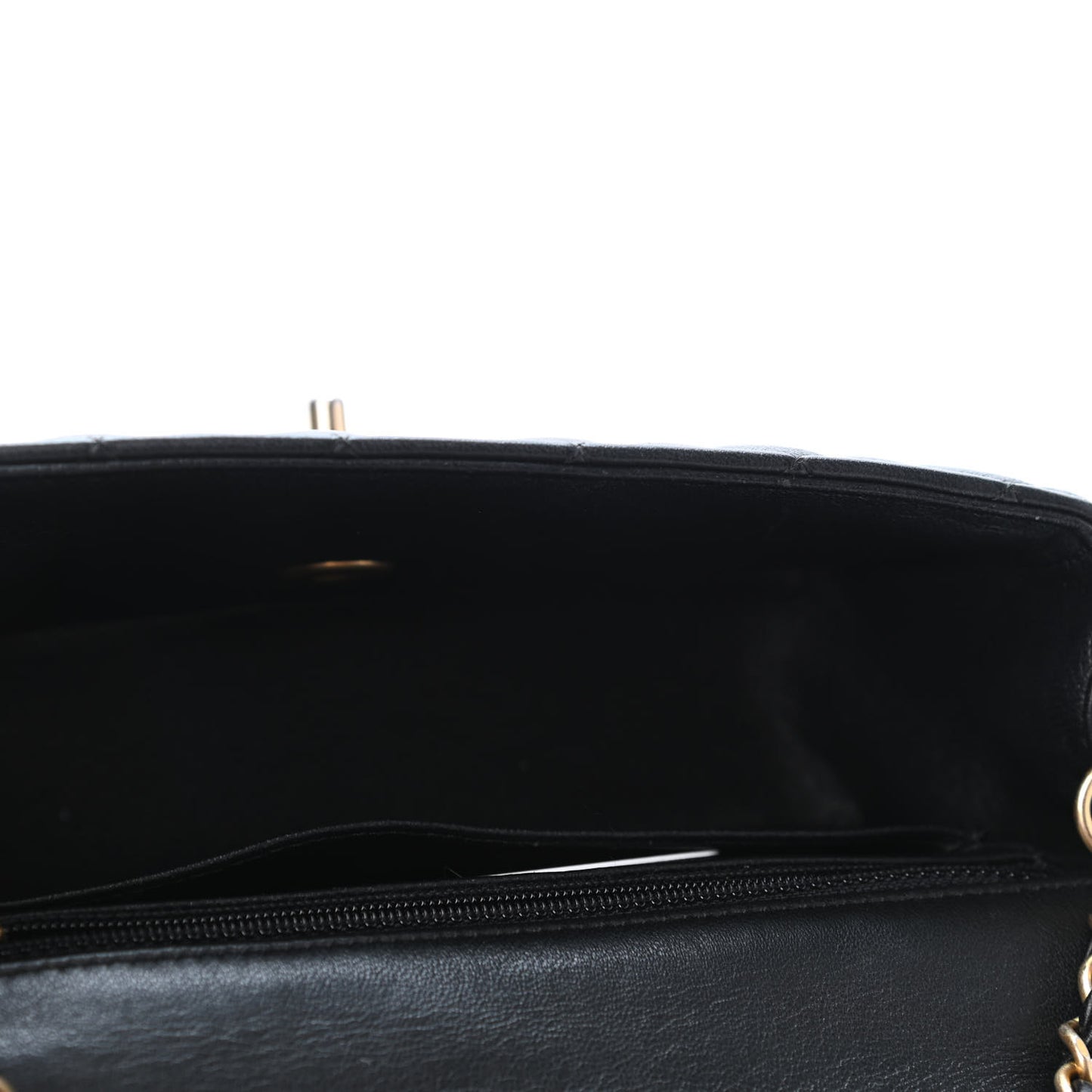 Lambskin Quilted Mini Rectangular Flap Black