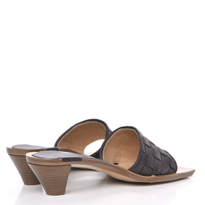 Bottega Veneta Nappa Intrecciato Heeled Sandals 37 Oxblood 4 of 9