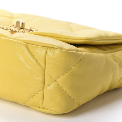 Chanel Lambskin Quilted Medium 19 Flap Yellow 7 of 11
