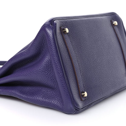 Hermes Taurillon Clemence Birkin 35 Iris 9 of 10