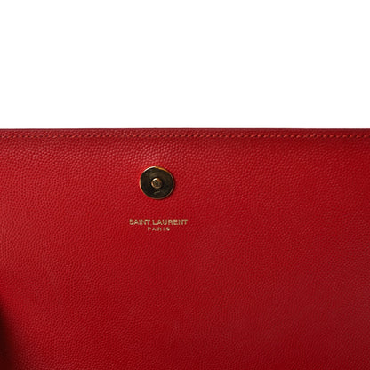 Saint Laurent Grain De Poudre Classic Kate Monogram Clutch New Red 6 of 9