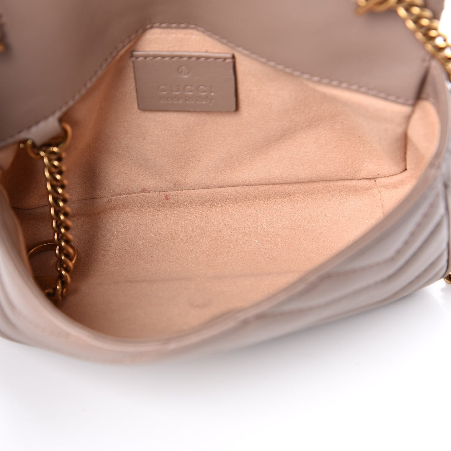 Calfskin Matelasse Super Mini GG Marmont Shoulder Bag Porcelain Rose