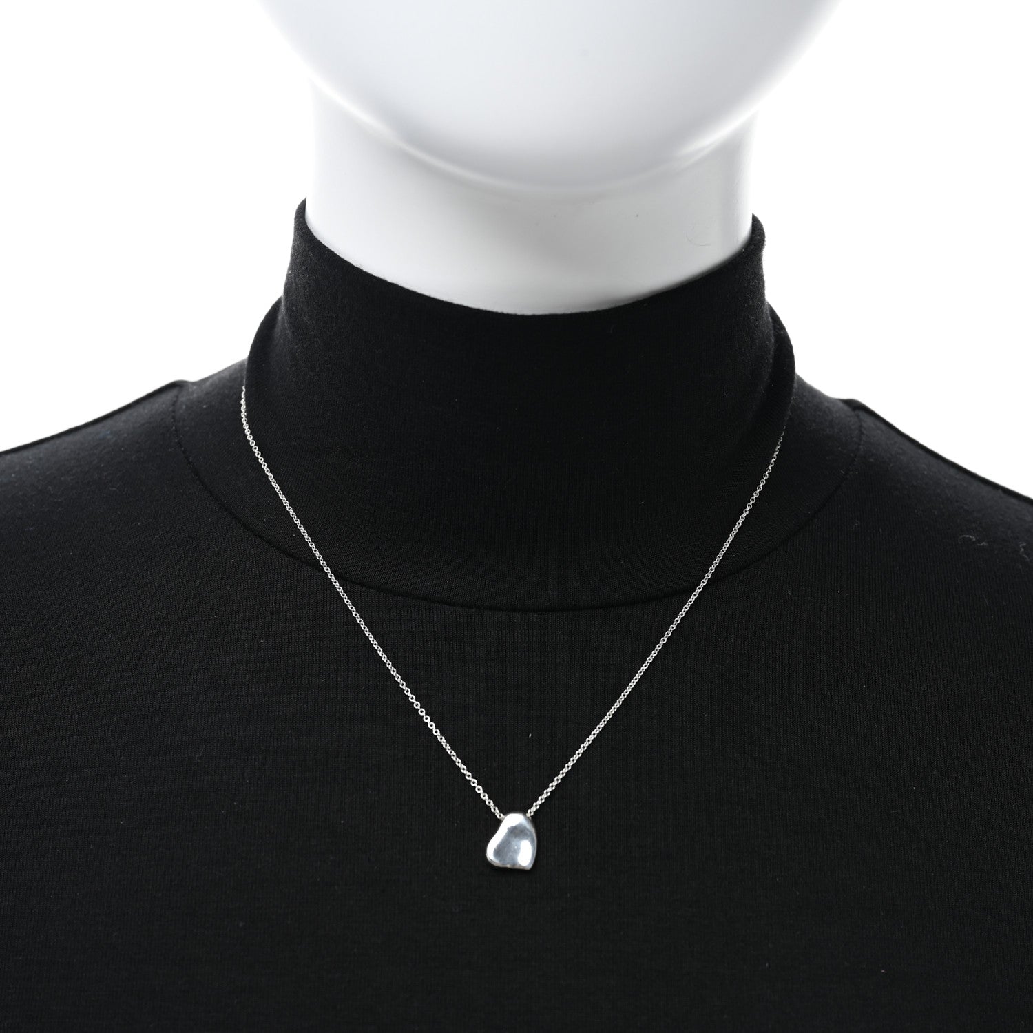 Tiffany Sterling Silver Elsa Peretti Full Heart Pendant Necklace 3 of 4