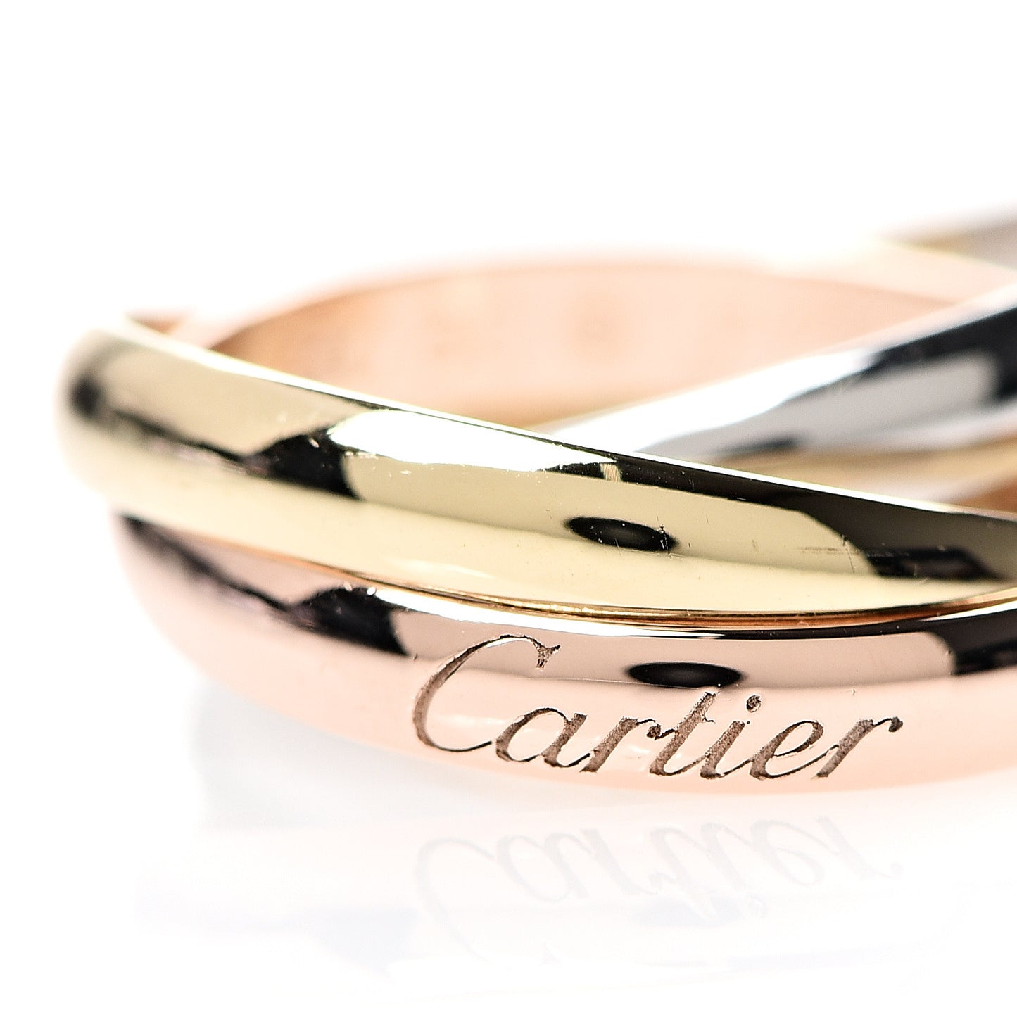 18K Pink Yellow White Gold Small Trinity Ring 50 5.25