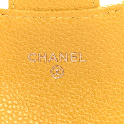 Chanel Caviar Quilted Flap Card Holder Wallet Yellow 6 of 12