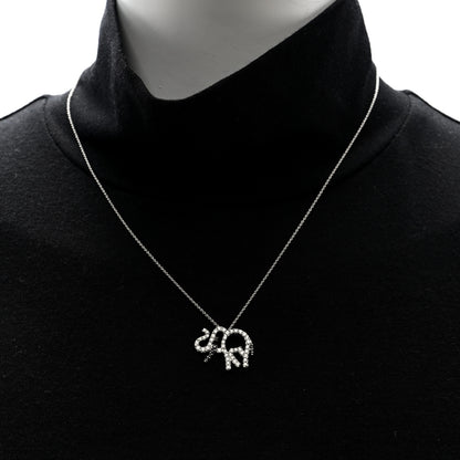 Roberto Coin 18K White Gold Diamond Elephant Pendant Necklace 3 of 9