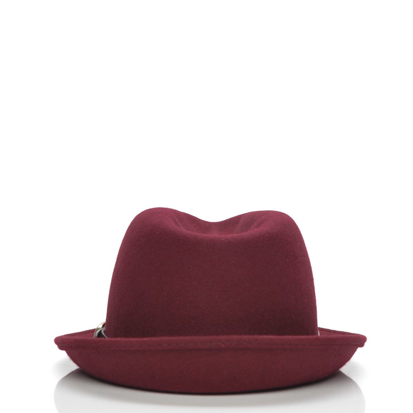 Felt Horsebit Fedora Hat M Burgundy