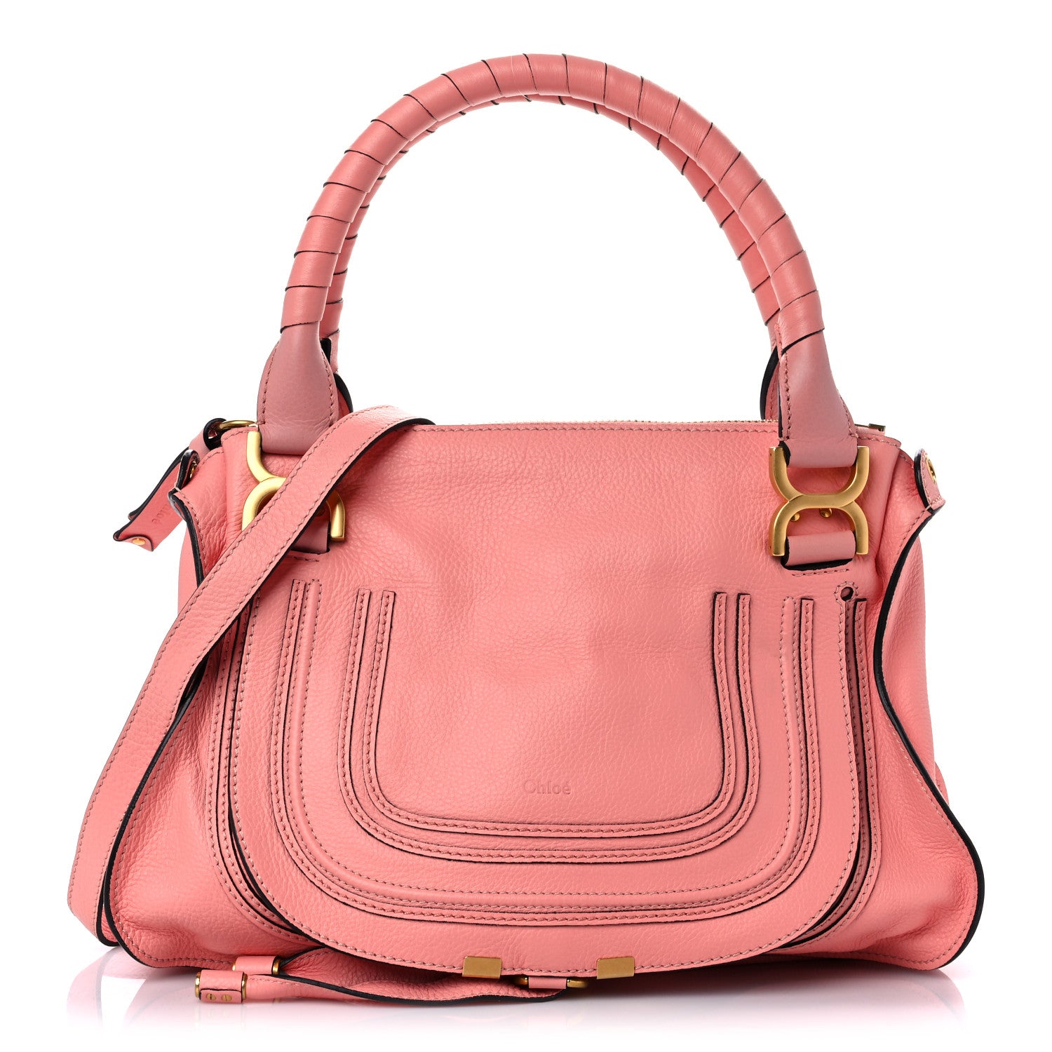 Chloe Calfskin Small Marcie Satchel Coral Pop 1 of 10