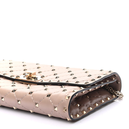 Valentino Garavani Lambskin Rockstud Spike Wallet on Chain Poudre 10 of 11