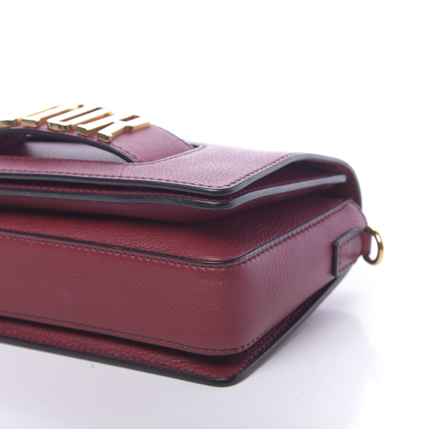 Grained Calfskin Dio(r)evolution Flap Bag Dark Red