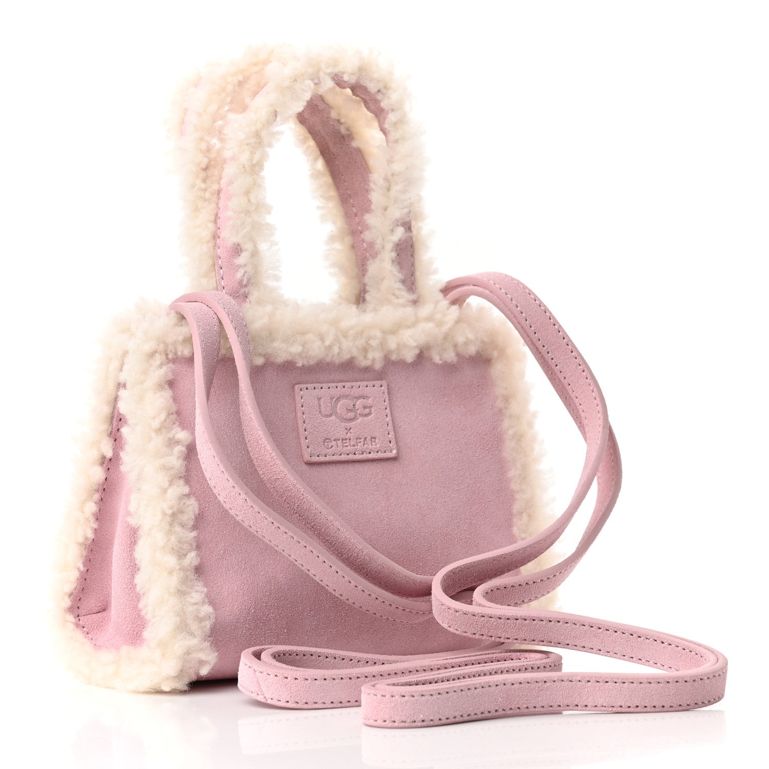 Telfar X UGG Suede Shearling Small Shopping Bag Pink 3 of 9