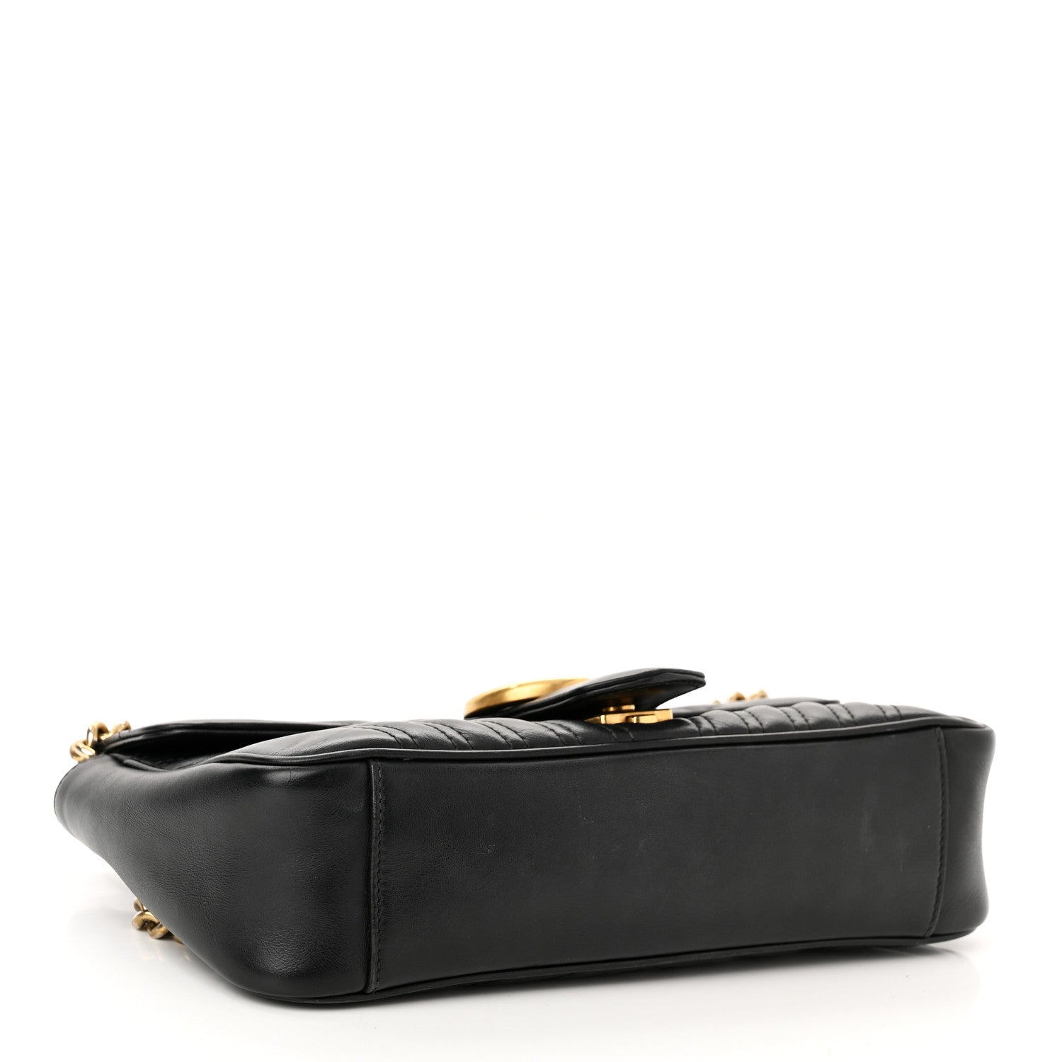 Gucci Calfskin Matelasse Small GG Marmont Shoulder Bag Black 4 of 10