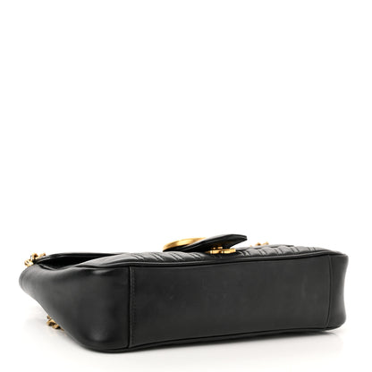 Gucci Calfskin Matelasse Small GG Marmont Shoulder Bag Black 4 of 10