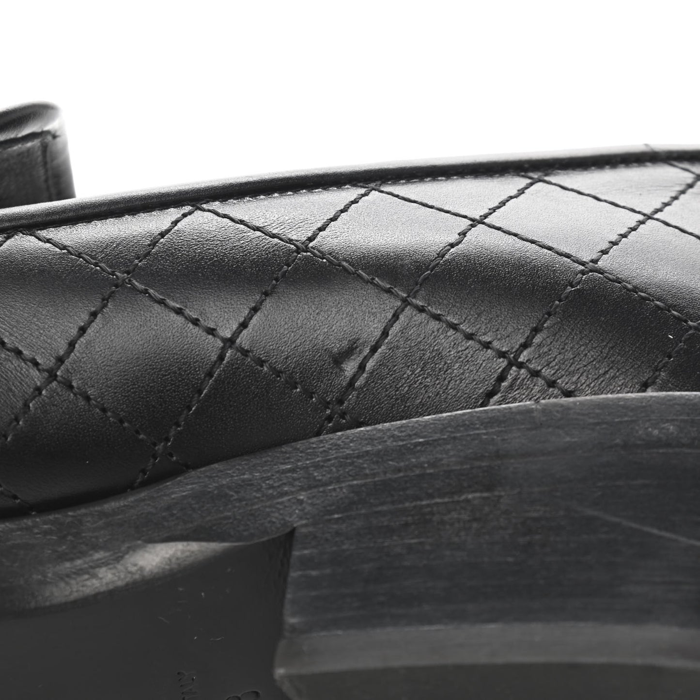 Calfskin Stitched CC Loafers 38 Black