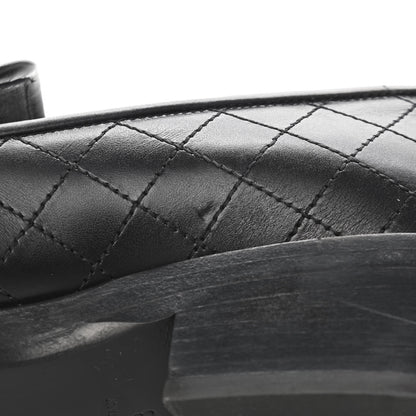 Chanel Calfskin Stitched CC Loafers 38 Black 9 of 12