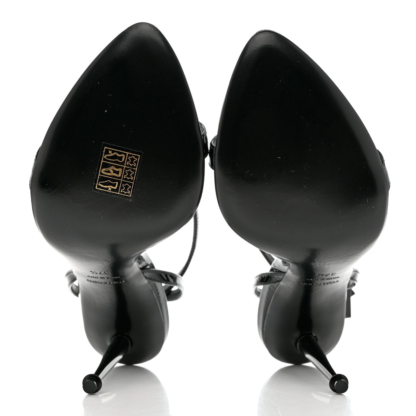 Patent Padlock Stiletto 105mm Sandals 37.5 Black