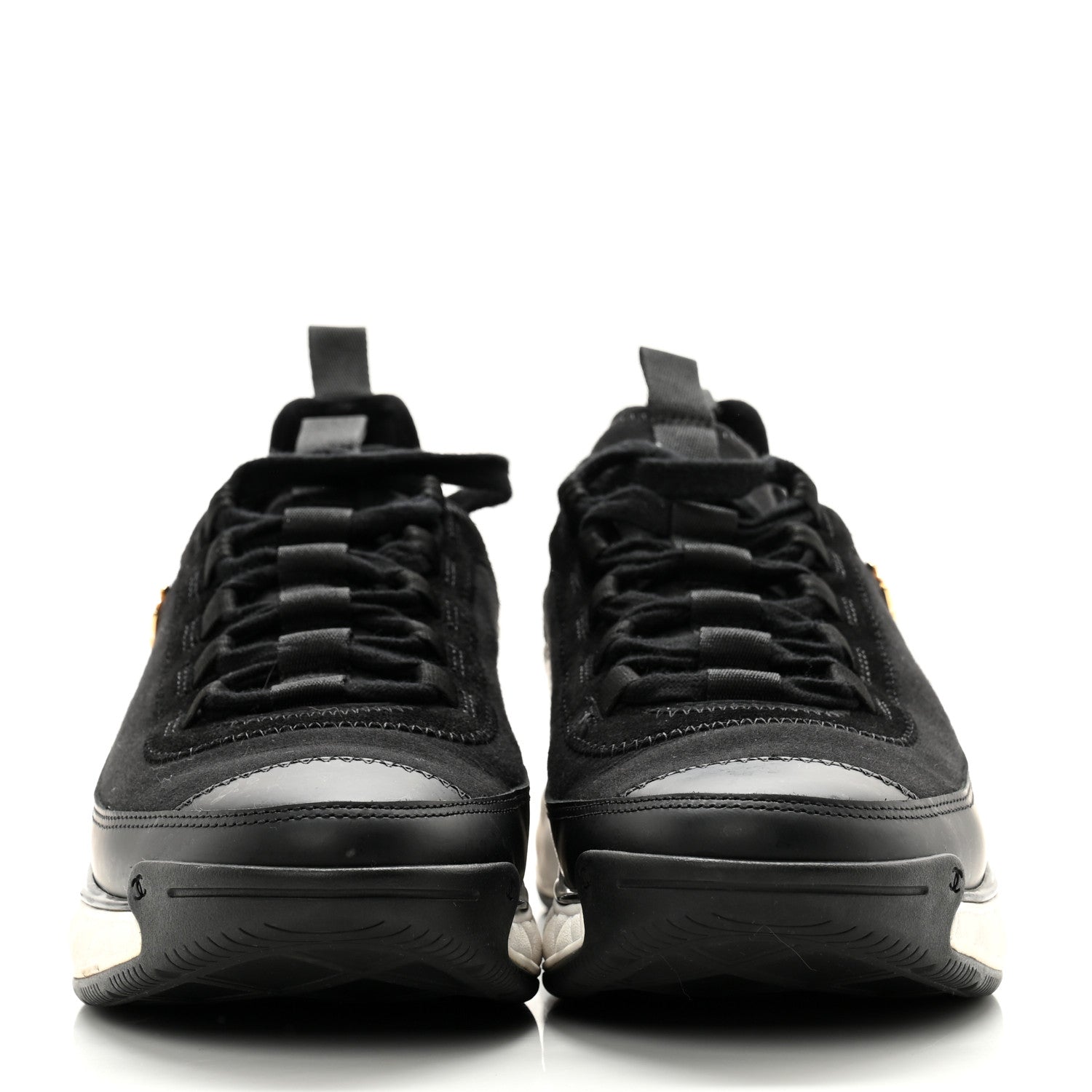 Chanel Velvet Calfskin Mixed Fibers CC Sneakers 40 Black 2 of 12