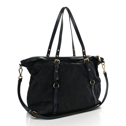 Prada Saffiano Tessuto Nylon Shopping Tote Black 2 of 11