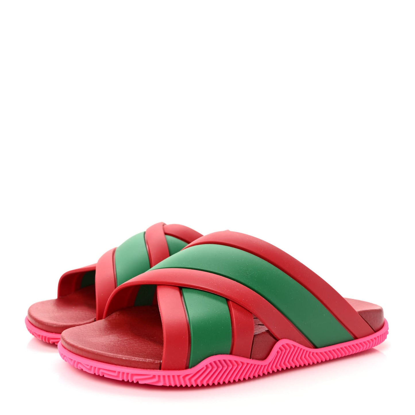 Rubber Web Womens Criss Cross Slide Sandals 35 Coral New Shamarock