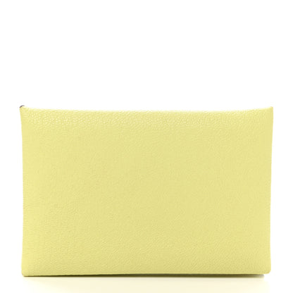 Hermes Chevre Mysore Calvi Card Case Jaune Bourgeon 1 of 8