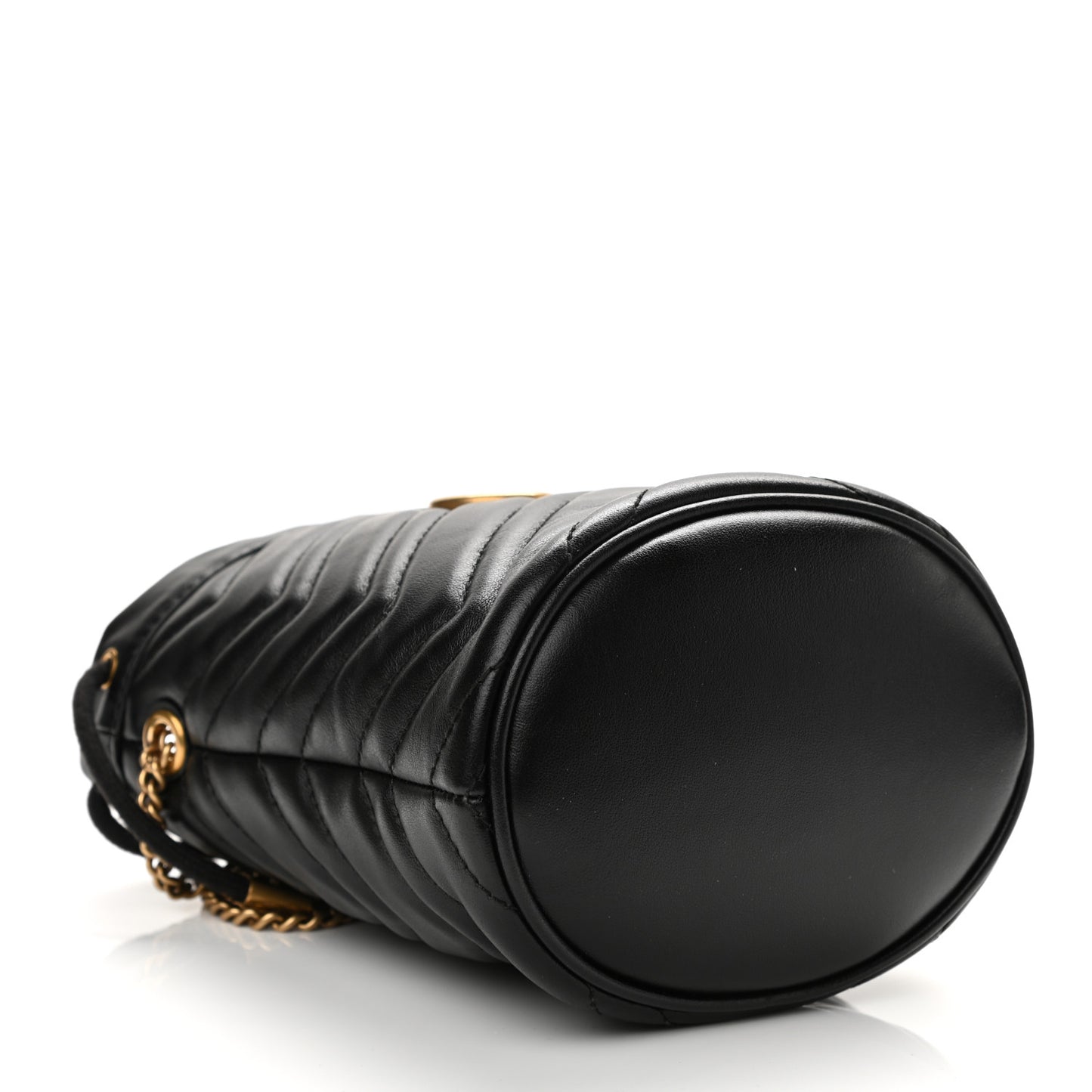 Calfskin Matelasse Mini GG Marmont 2.0 Bucket Bag Black