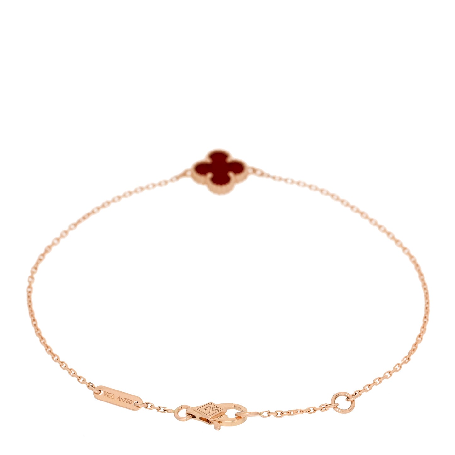 18K Rose Gold Carnelian Sweet Alhambra Bracelet