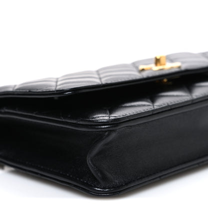 Chanel Lambskin Quilted CC Pearl Crush Wallet on Chain WOC Black 10 of 11