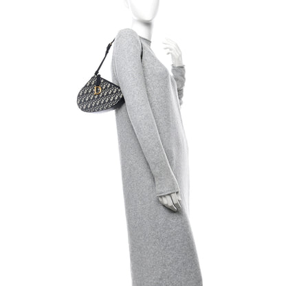 Christian Dior Oblique Saddle Rodeo Pouch Navy Blue 2 of 11