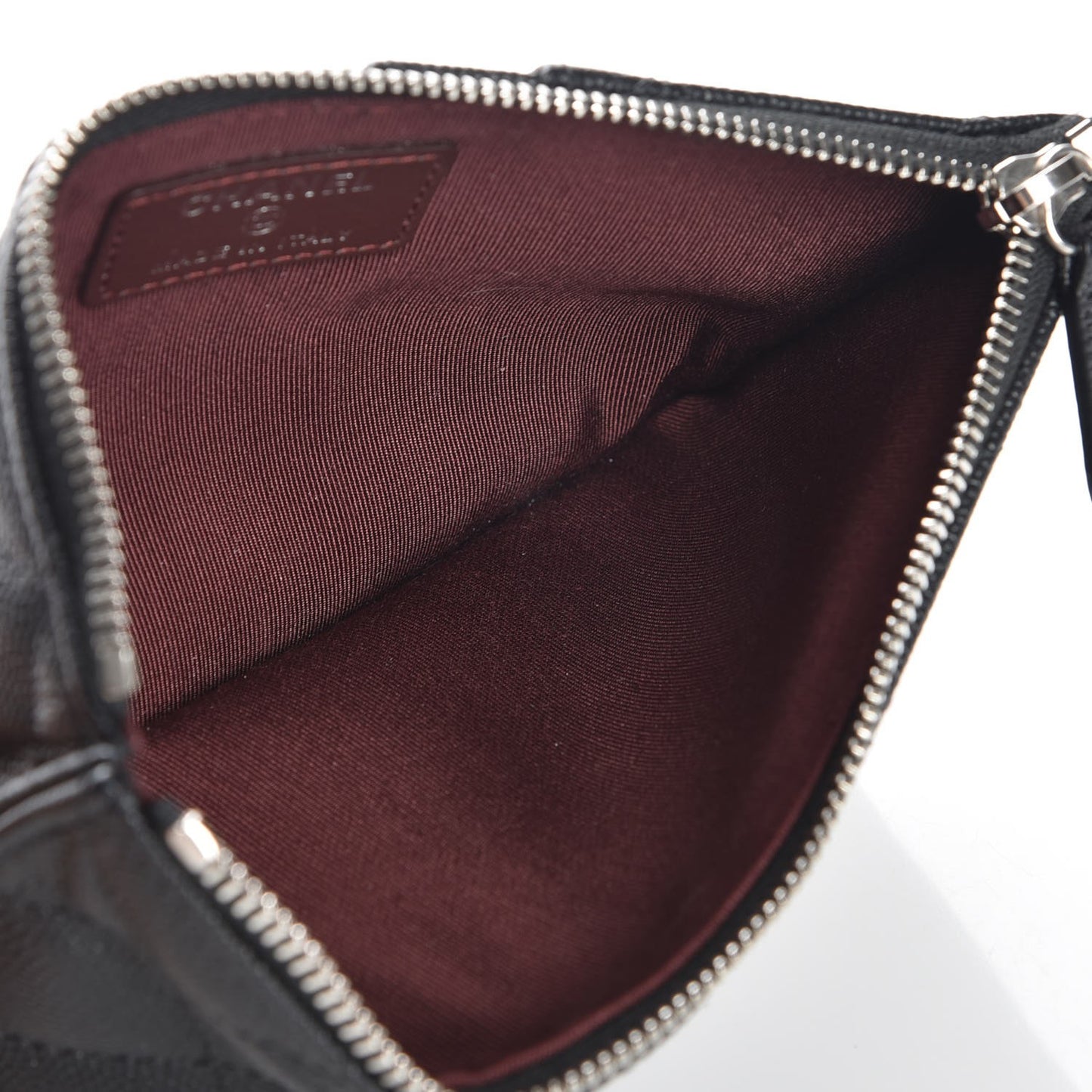 Caviar Quilted Classic Flat Wallet Pouch Black