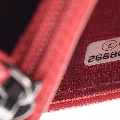 Chanel Caviar Quilted Boy Wallet On Chain WOC Red 8 of 9