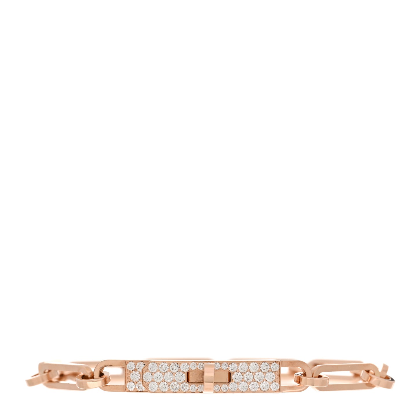 18K Rose Gold Diamond Pave PM Kelly Chaine Bracelet