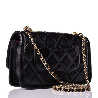 Chanel Shiny Lambskin Quilted Mini Flap Black 4 of 10