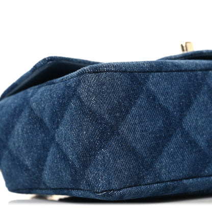 Chanel Printed Denim Quilted Mini Rectangular Flap Dark Blue 9 of 10