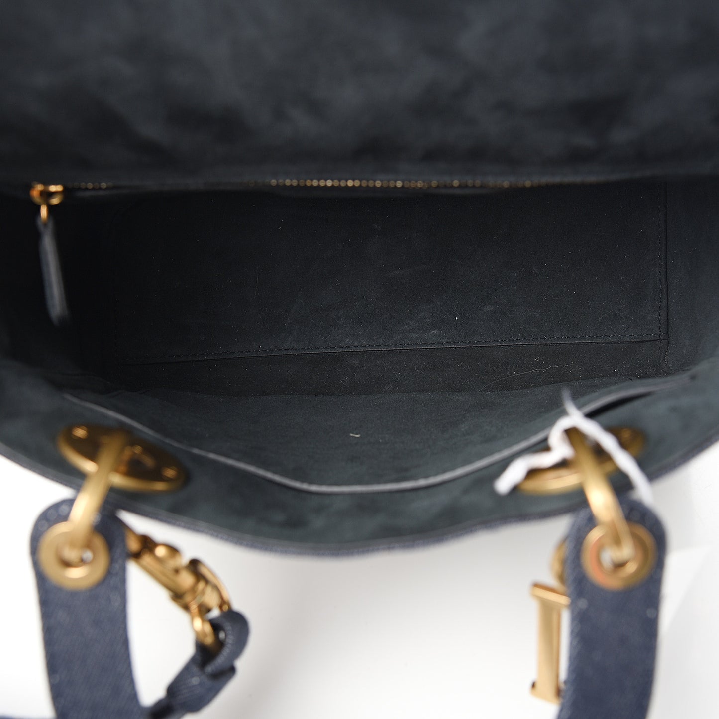 Canvas Cannage Studded Medium Supple Lady Dior Blue