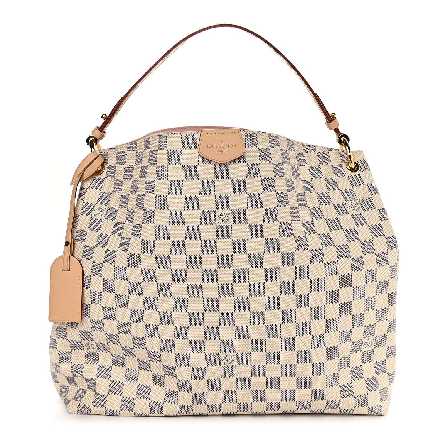 Louis Vuitton Damier Azur Graceful MM Rose Ballerine 1 of 12