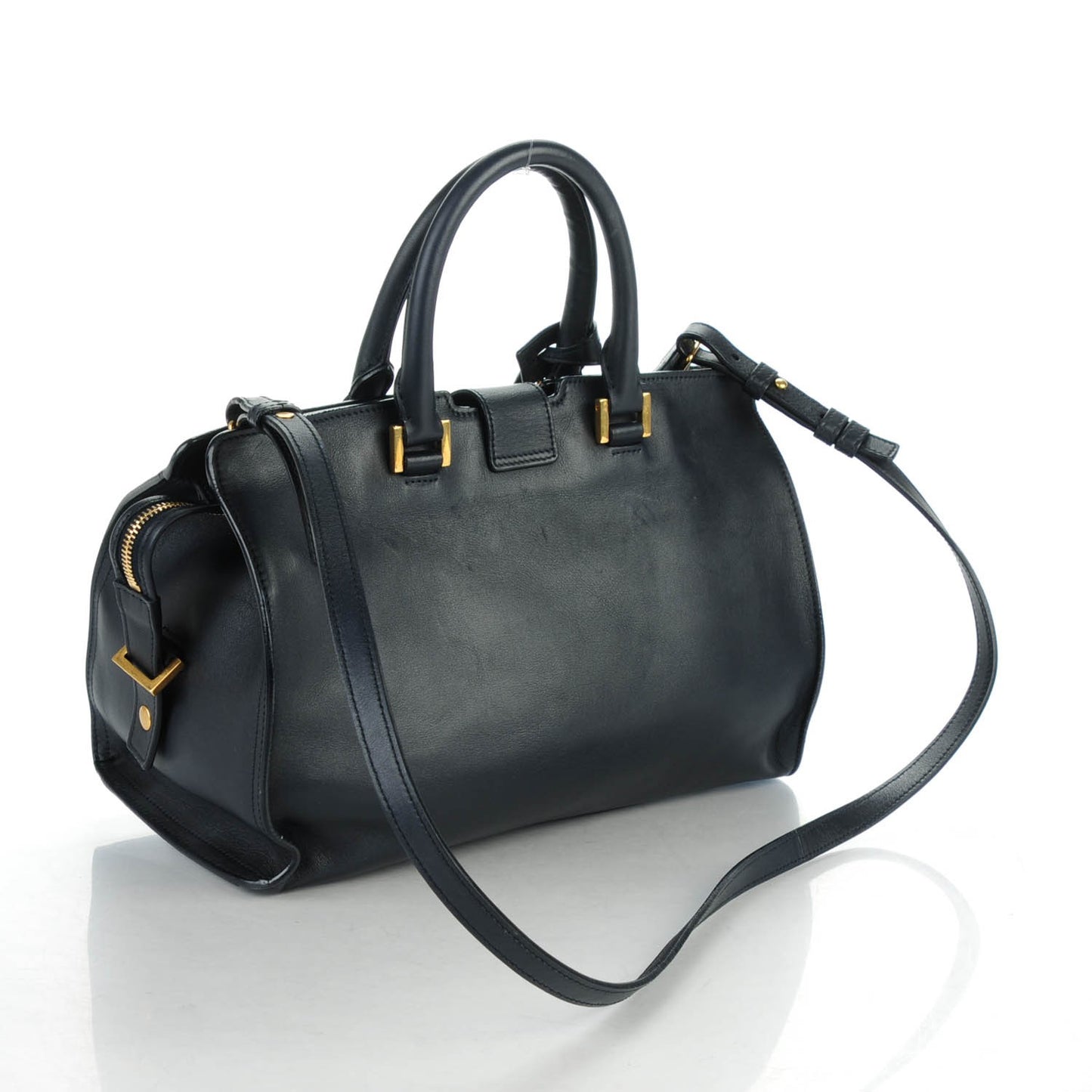 Calfskin Small Classic Y Cabas Navy Blue