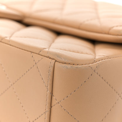 Chanel Lambskin Quilted Maxi Double Flap Beige 11 of 14
