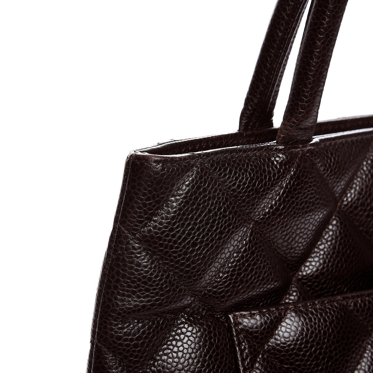 Chanel Caviar Quilted Medallion Tote Dark Brown 6 of 14