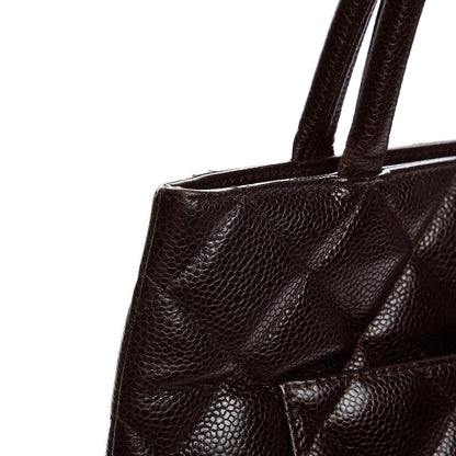 Chanel Caviar Quilted Medallion Tote Dark Brown 6 of 14