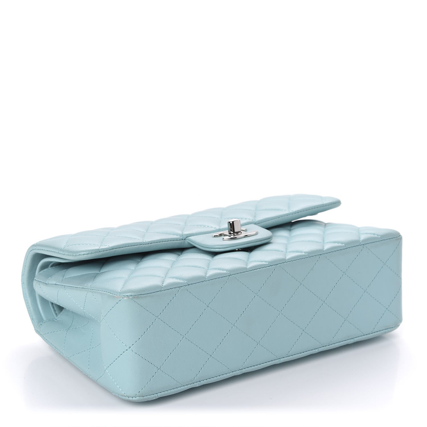 Chanel Lambskin Quilted Small Double Flap Light Blue 4 of 11