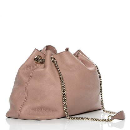 Gucci Pebbled Calfskin Medium Soho Chain Shoulder Bag Dark Cipria 3 of 6