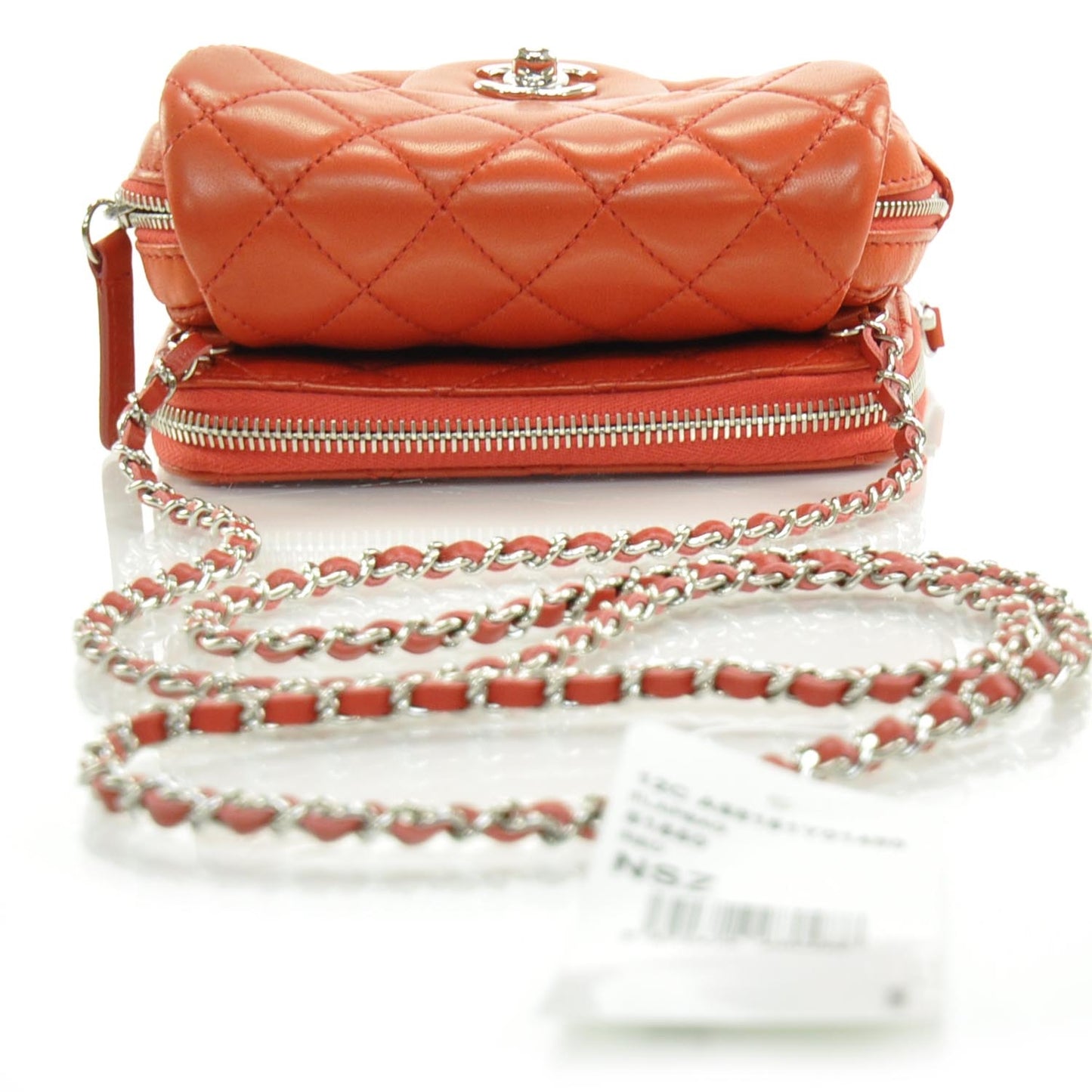 Lambskin Quilted Ultimate Wallet On Chain WOC Red