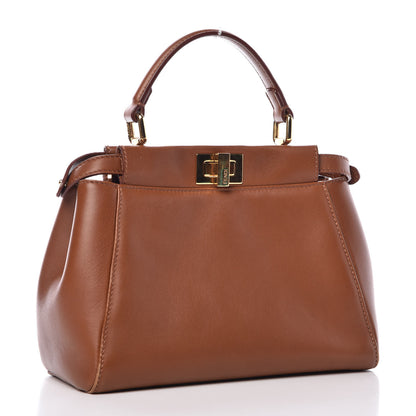 Fendi Nappa Mini Peekaboo Iconic Satchel Corteccia 3 of 15