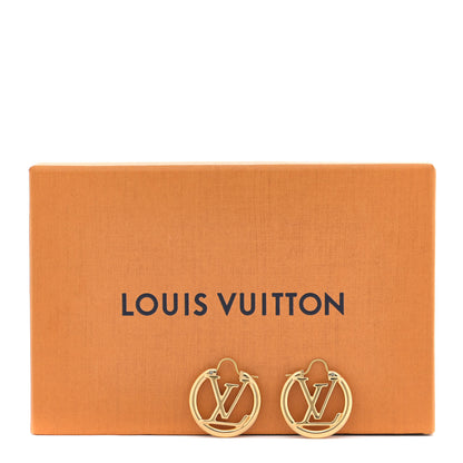 Louis Vuitton Metal Small Louise Hoop Earrings Gold 6 of 7