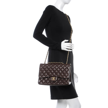 Chanel Lambskin Quilted Jumbo Single Flap Brown 2 of 9