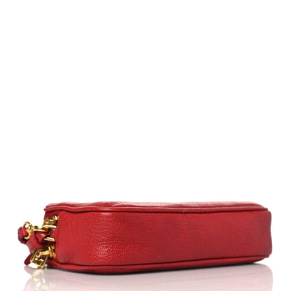 Miu Miu Goatskin Madra Double Zip Wristlet Rosso 4 of 10